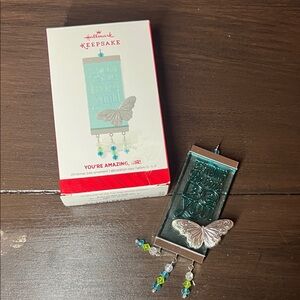 Hallmark Keepsake Ornament with Silver Butterfly and Blue Accents